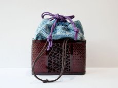 画像1: kaonn-日音衣- オリジナル LAO hand BATIK basket bag　mini (1)