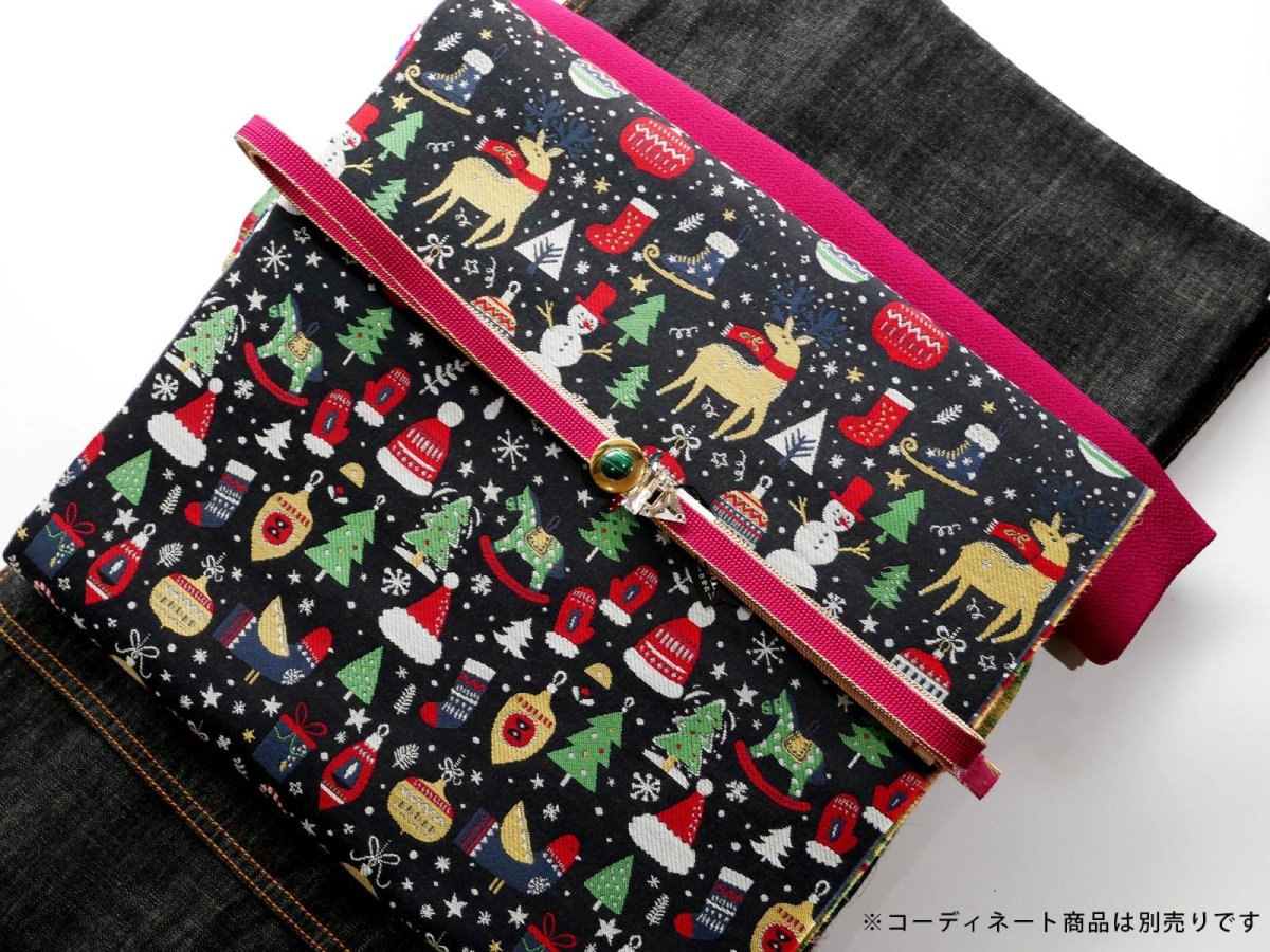 画像1: 名古屋帯　クリスマス　全通柄 (1)