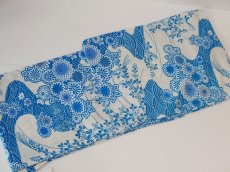 画像2: お仕立て上がり浴衣　レディース　青海波とお花 (2)