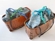 画像10: kaonn-日音衣- オリジナル LAO hand BATIK basket bag　large (10)