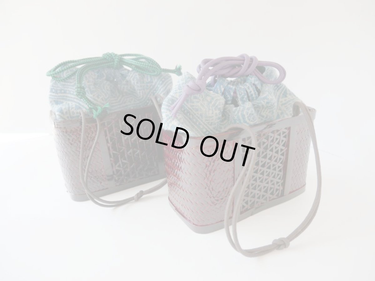 画像8: kaonn-日音衣- オリジナル LAO hand BATIK basket bag　mini (8)