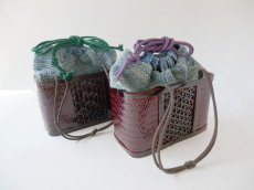 画像8: kaonn-日音衣- オリジナル LAO hand BATIK basket bag　mini (8)