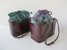 画像7: kaonn-日音衣- オリジナル LAO hand BATIK basket bag　mini (7)