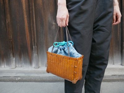 画像1: kaonn-日音衣- オリジナル LAO hand BATIK basket bag　large