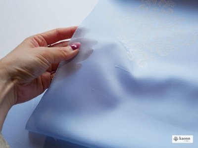 画像1: 洗える正絹長襦袢　kaonnオリジナルダマスク柄・単衣　blue　洗える加工対応